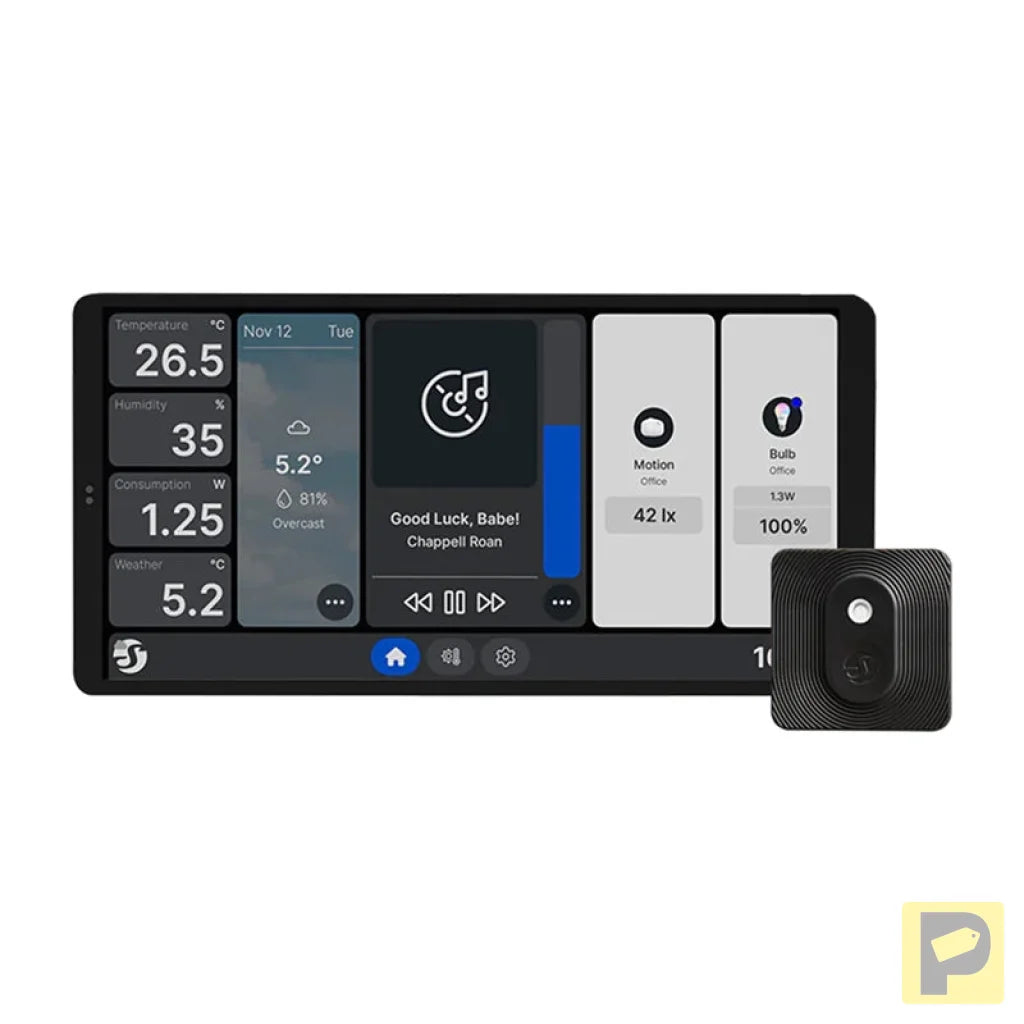 Dual Control Panel Shelly Wall Display X2 WiFi/BLU (black) + BLU H&T