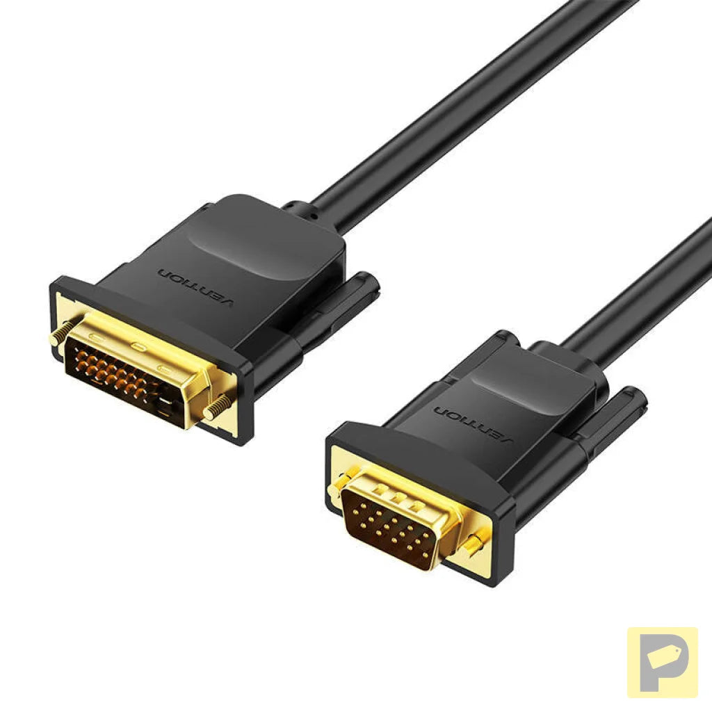DVI (24+1) to VGA Cable Vention EABBG 1,5m, 1080P 60Hz (black)