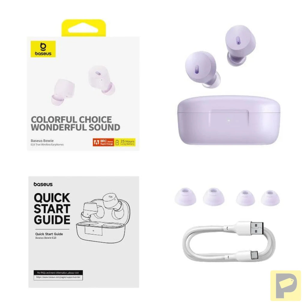 Earphones TWS Baseus Bowie E18 (purple)