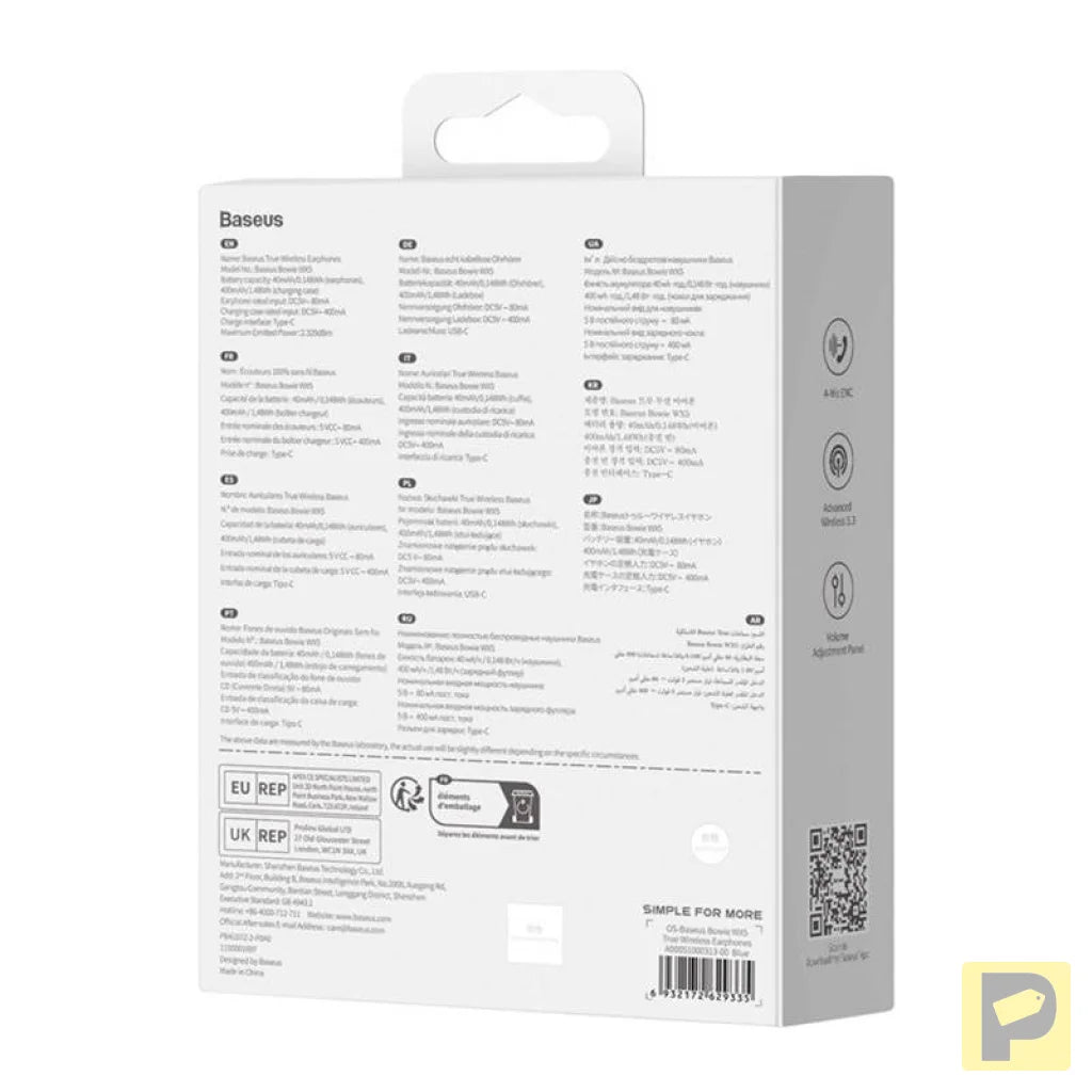 Earphones TWS Baseus Bowie WX5 (blue)