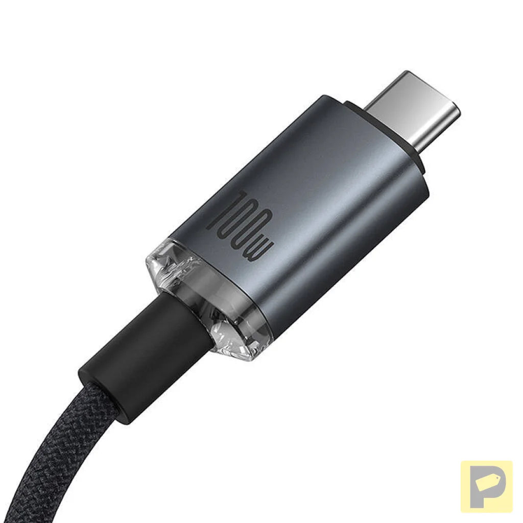 Fast Charging Cable Baseus Crystal Shine USB-C to USB-C 100W, 1,5m, 20Gb (black)
