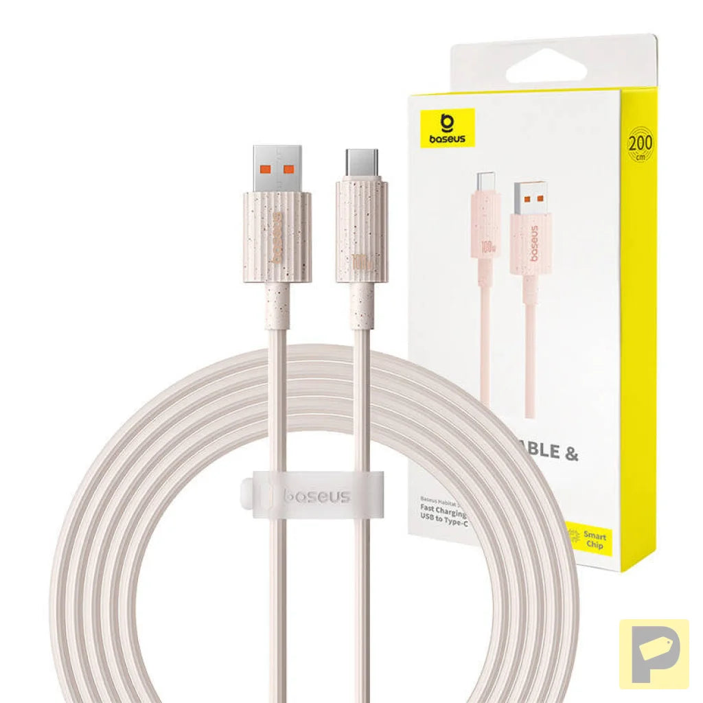 Fast Charging cable Baseus USB to USB-C Habitat Series 2m 100W (pink)