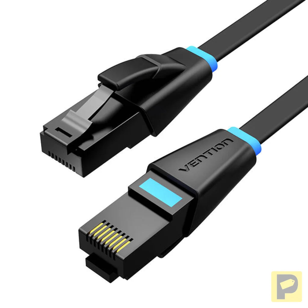 Flat Network Cable UTP CAT6 Vention IBJBX RJ45 Ethernet 1000Mbps 50m Black