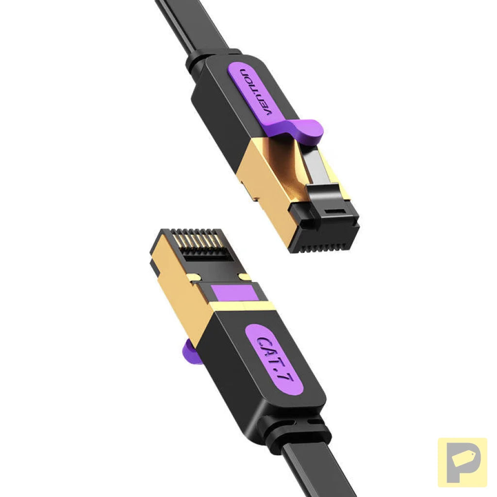 Flat Network Cable UTP CAT7 Vention ICABK RJ45 Ethernet 10Gbps 8m Black