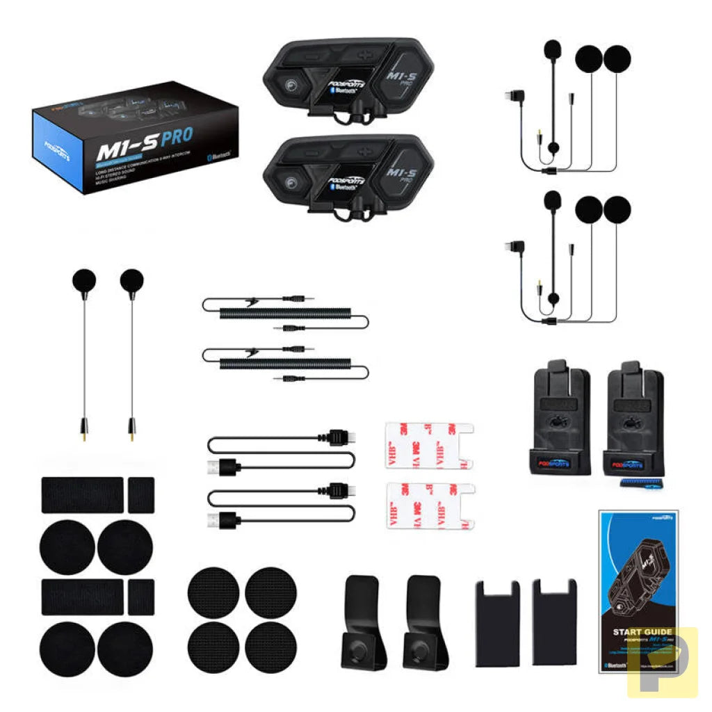 Fodsports M1-S Pro motorcycle intercom two-pack (black)