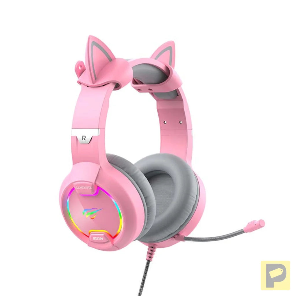 Gaming headphones Havit GAMENOTE H2233d RGB (pink)