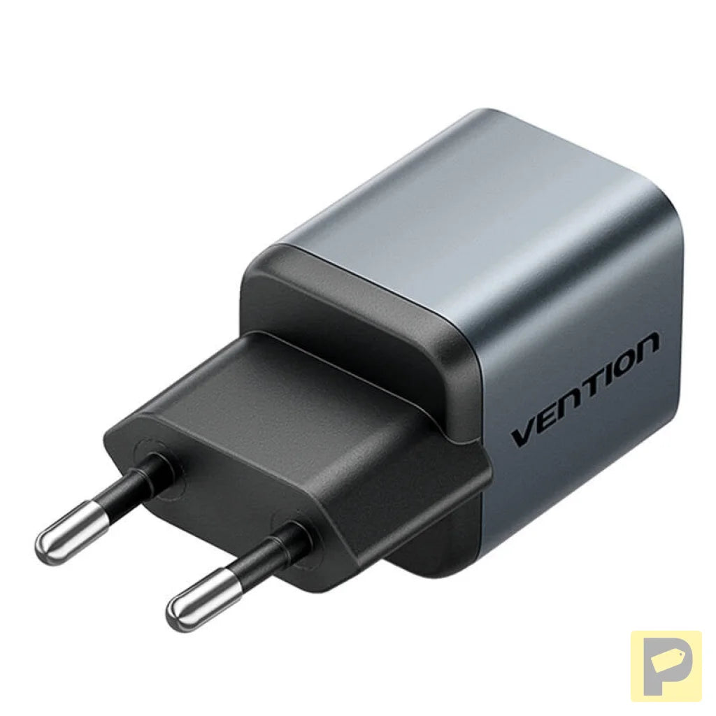 GaN Vention USB-C 20W Charger + USB-C-L 1m Cable (Gray)