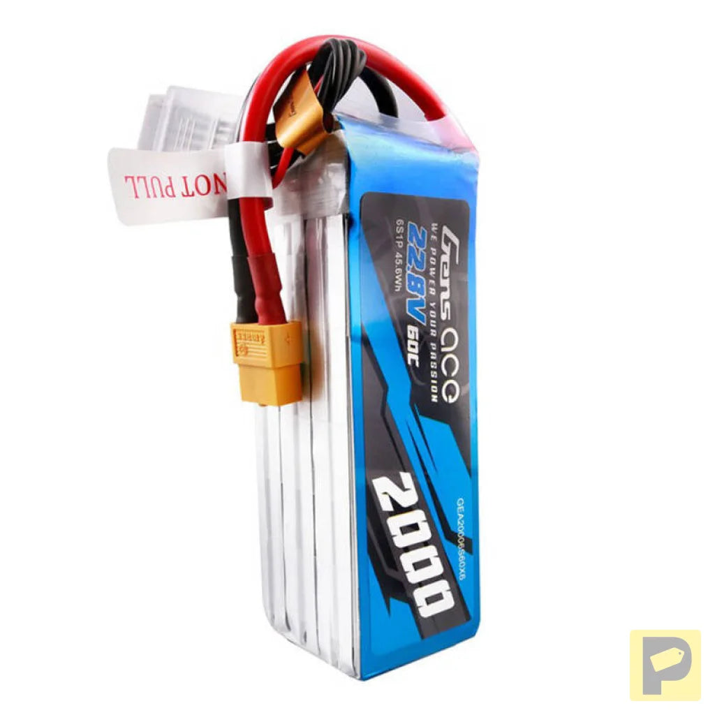 Gens ace 2000mAh 22.8V 60C 6S1P High Voltage Lipo Battery Pack with XT60 Plug