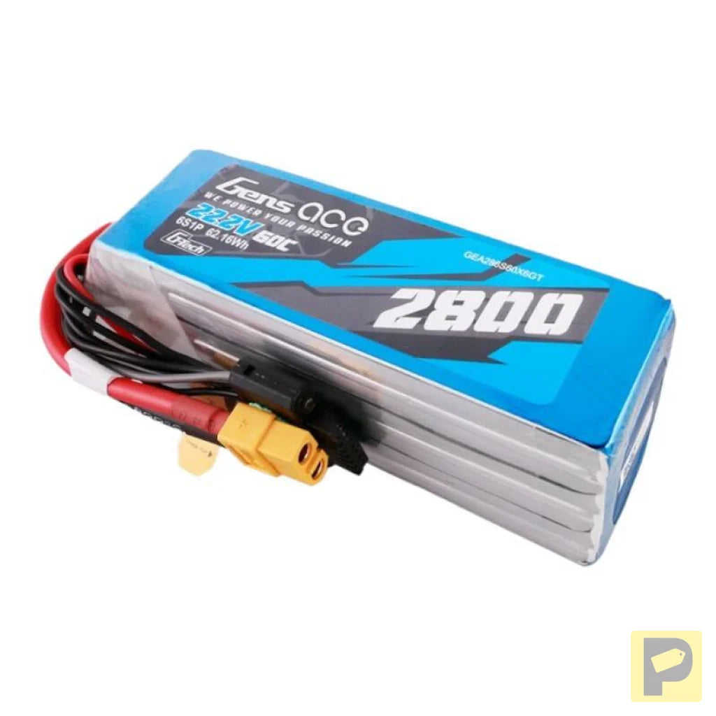Gens ace G-Tech 2800mAh 22.2V 60C 6S1P Lipo Battery Pack with XT60 plug