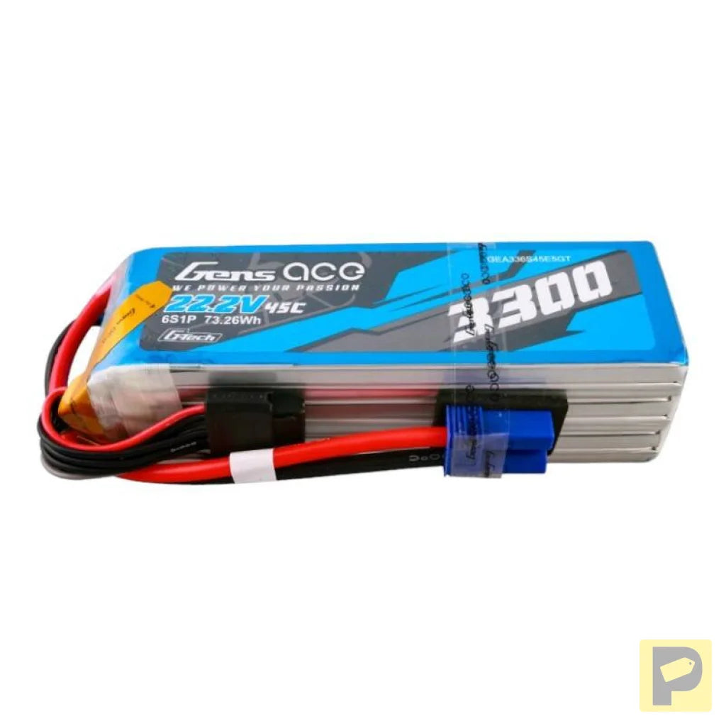 Gens ace G-Tech 3300mAh 22.2V 45C 6S1P Lipo Battery Pack with EC5 Plug