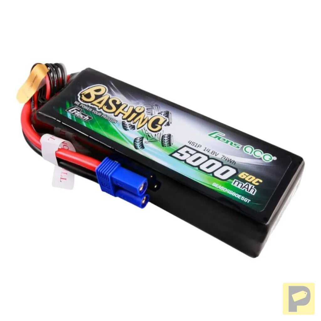 Gens ace G-Tech 5000mAh 14.8V 4S1P 60C Lipo Battery Pack with EC5 Plug-Bashing Series