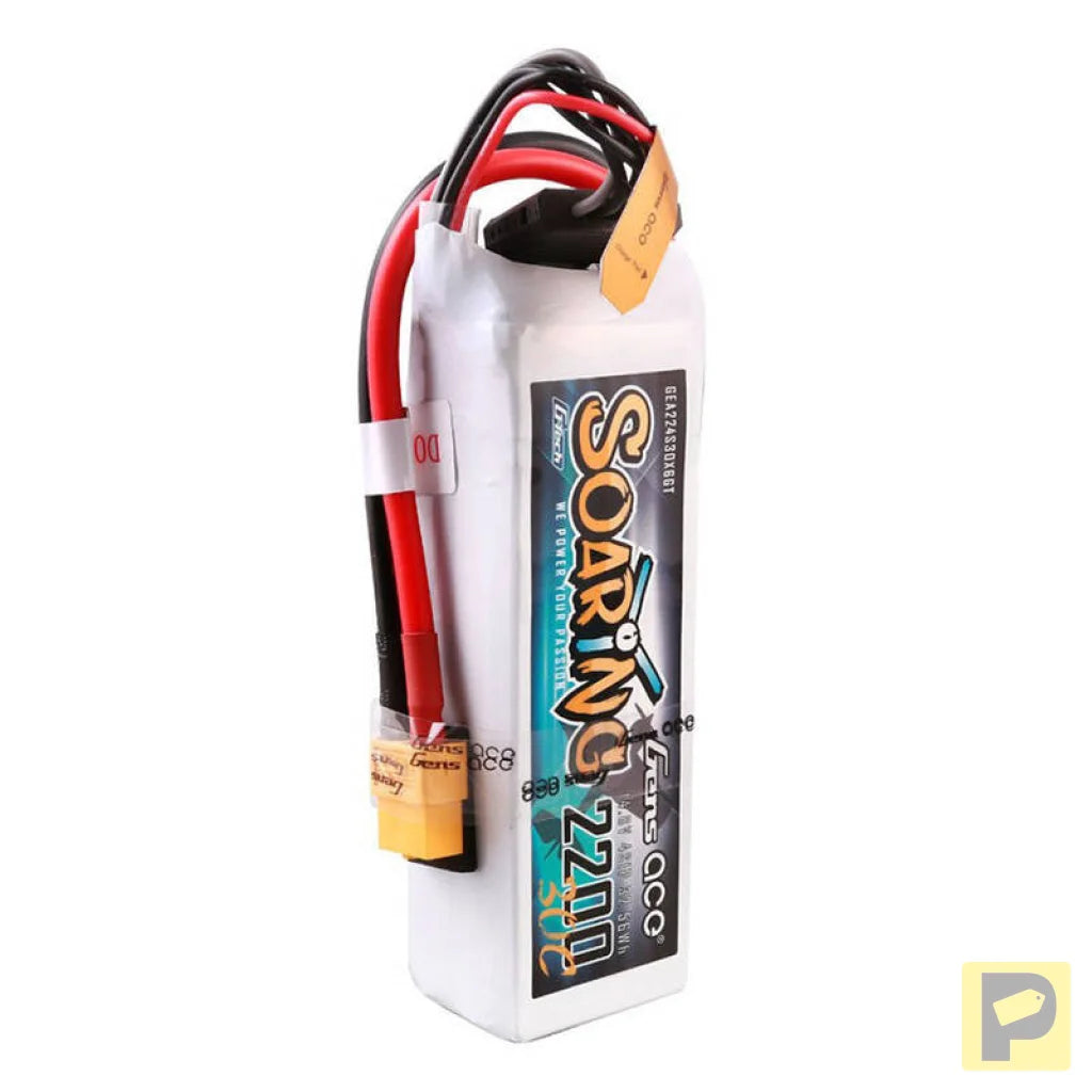 Gens ace G-Tech Soaring 2200mAh 14.8V 30C 4S1P Lipo Battery Pack with XT60 plug