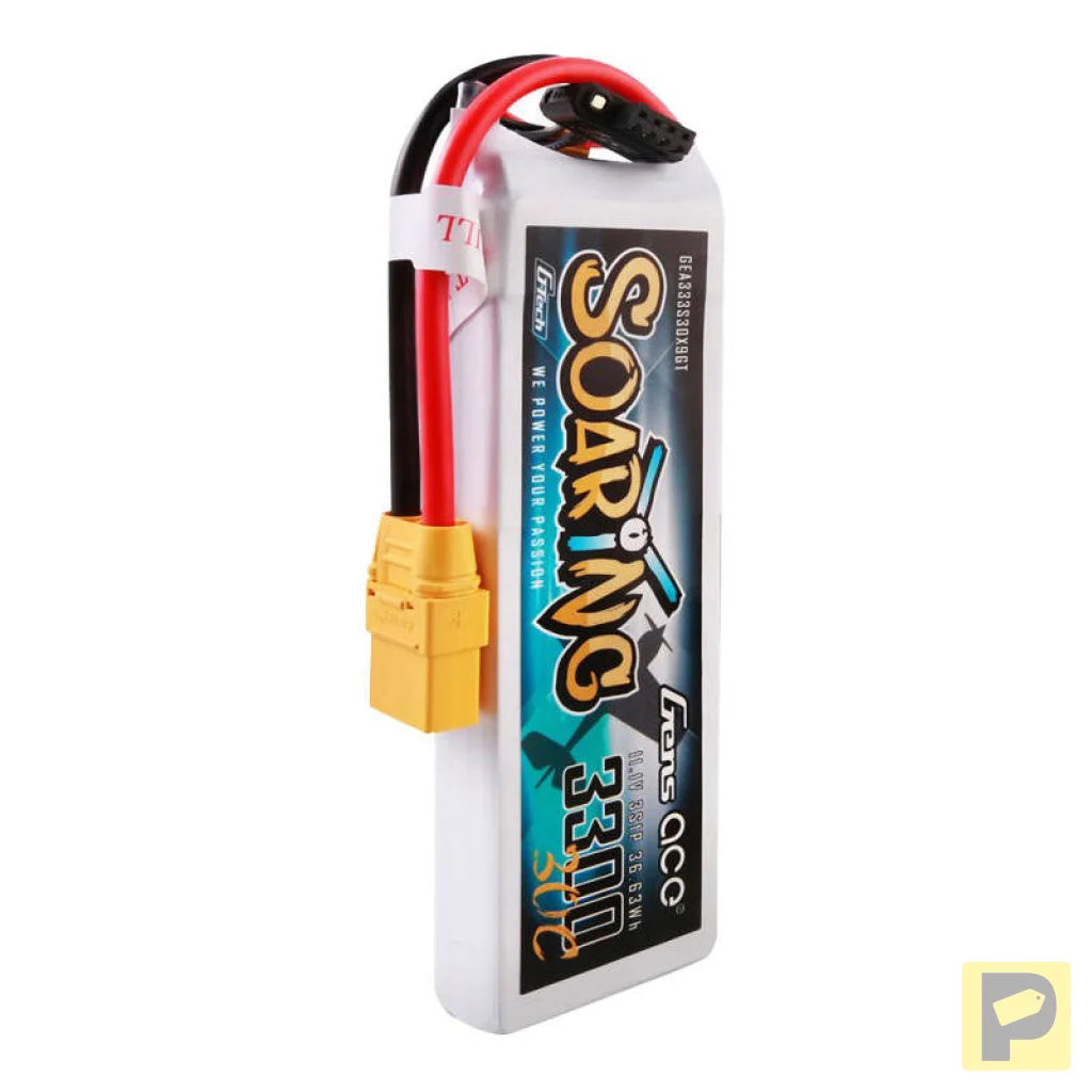 Gens ace G-Tech Soaring 3300mAh 11.1V 30C 3S1P Lipo Battery Pack with XT90 plug