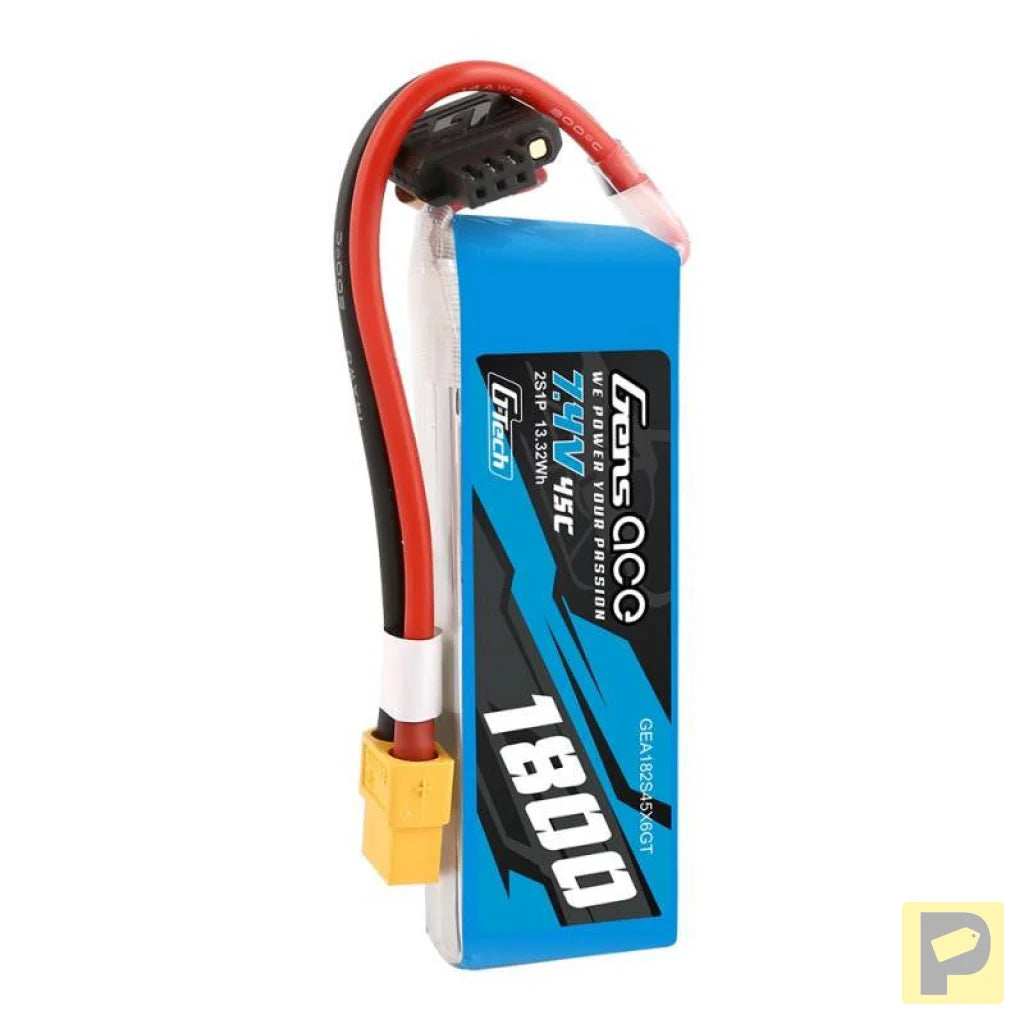 GensAce G-Tech LiPo 1800mAh 7.4V 45C 2S1P XT60 Battery