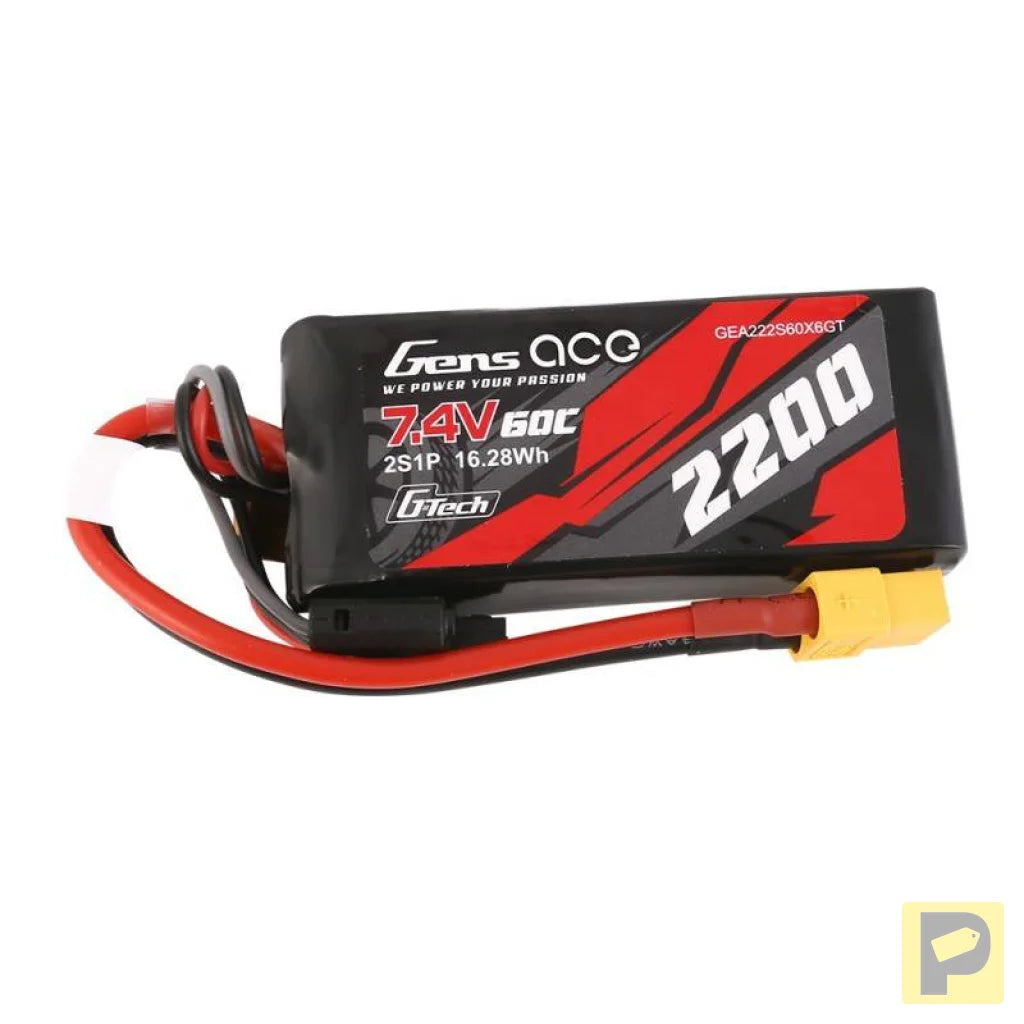 GensAce G-Tech LiPo 2200mAh 7.4V 60C 2S1P XT60 Battery