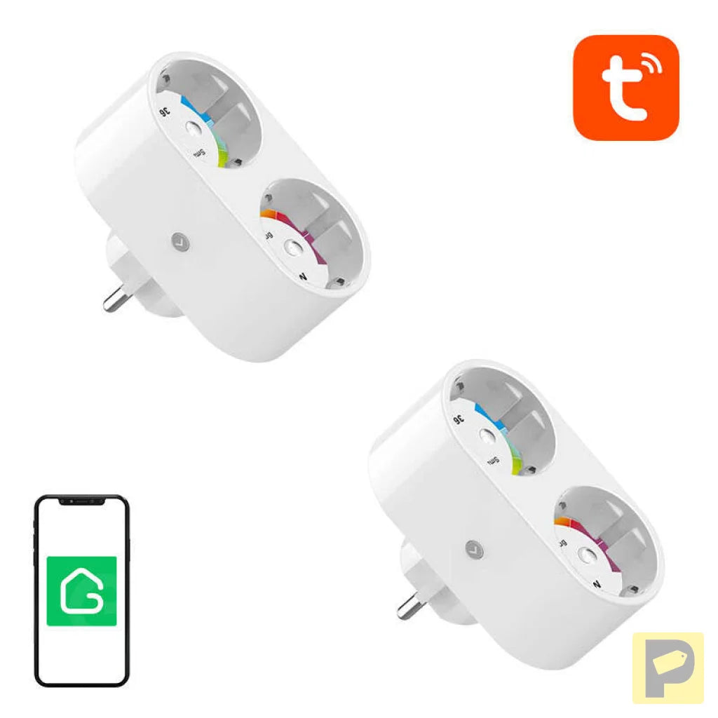 Gosund SP211 dual WiFi smart socket, 2 pieces 3500W (two-pack) Tuya