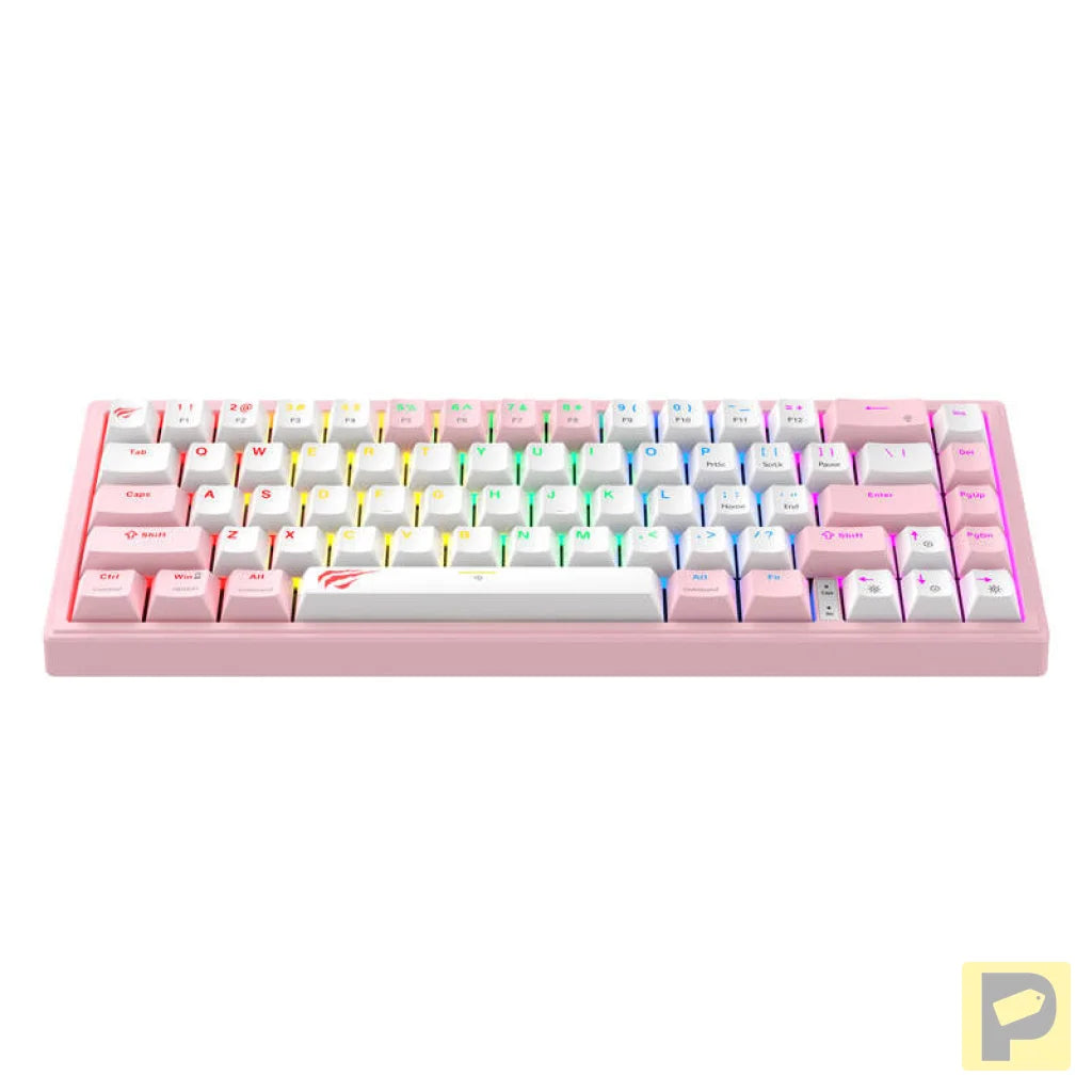 Havit KB874L RGB (pink and white) mechanical gaming keyboard (QWERTY)