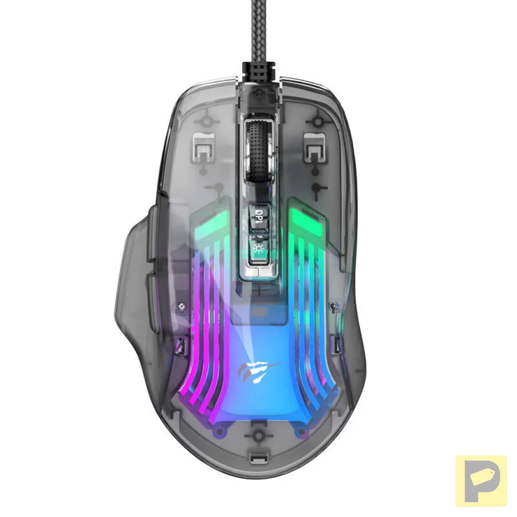 Havit MS1011SE wired gaming mouse (transparent/black)