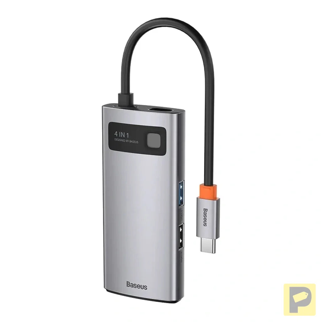 Hub 4in1 Baseus Metal Gleam Series, USB-C to USB 3.0 + USB 2.0 + HDMI + USB-C PD
