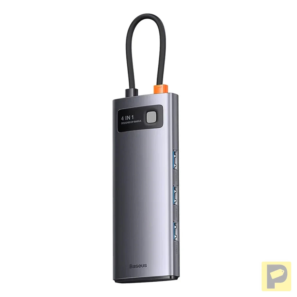 Hub 4in1 Baseus Metal Gleam Series, USB-C to 4x USB 3.0