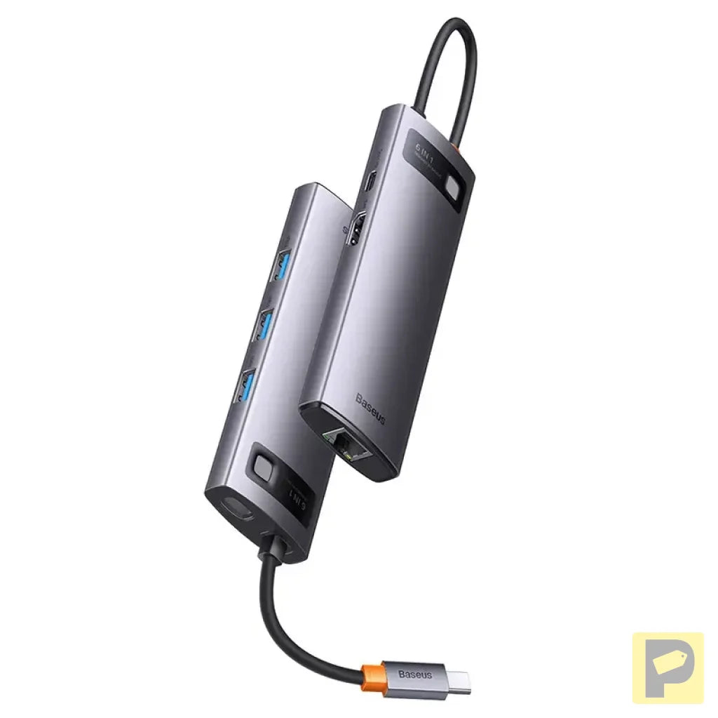 Hub 6in1 Baseus StarJoy Series, USB-C to 3x USB 3.0 + HDMI + USB-C PD + RJ45