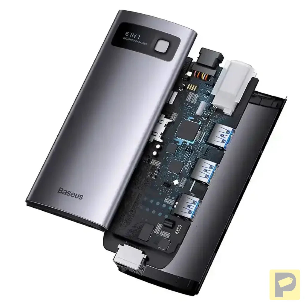 Hub 6in1 Baseus StarJoy Series, USB-C to 3x USB 3.0 + HDMI + USB-C PD + RJ45