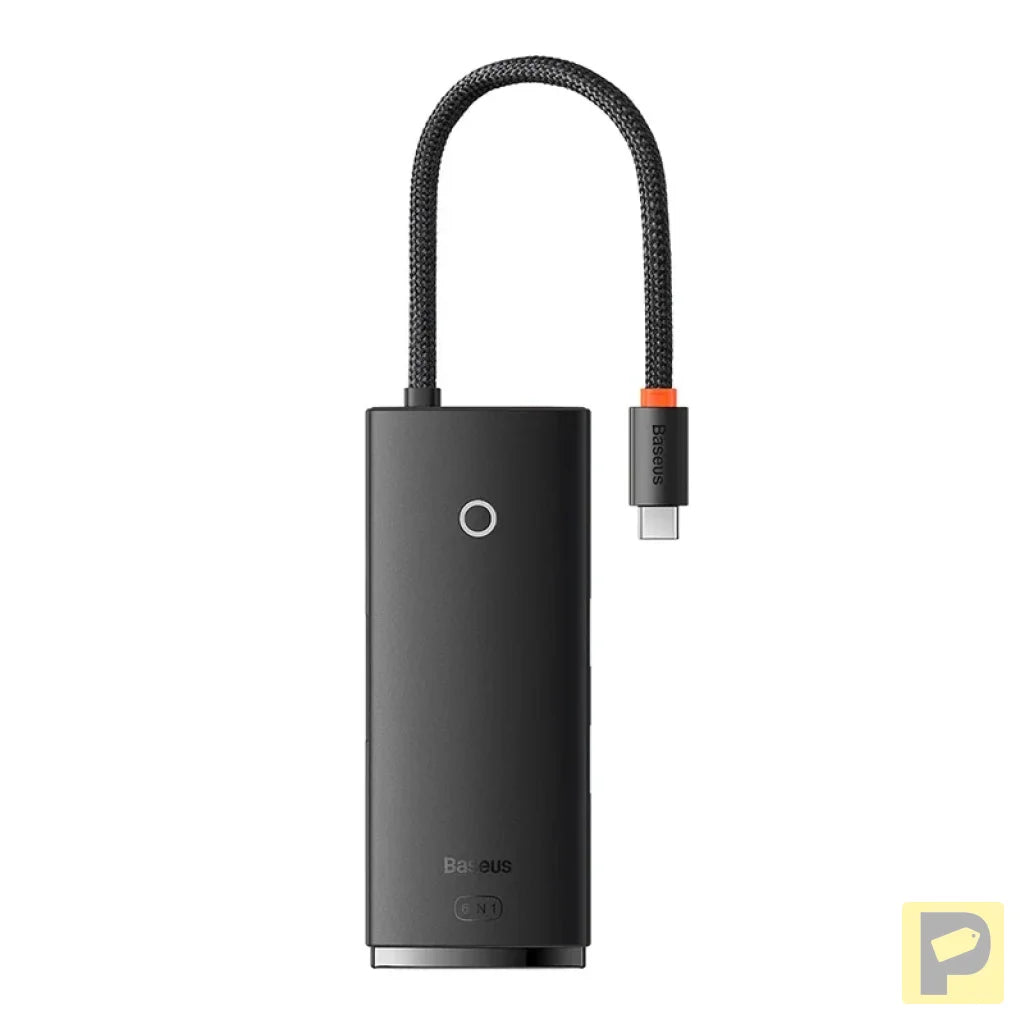 Hub 6w1 Baseus Lite Series USB-C to 2x USB 3.0 + USB-C PD + HDMI + SD/TF (black)