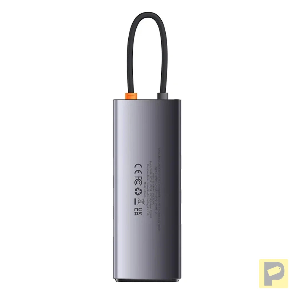 Hub 7in1 Baseus Metal Gleam Series, USB-C to 3x USB 3.0 + 2x HDMI + USB-C PD + Ethernet RJ45