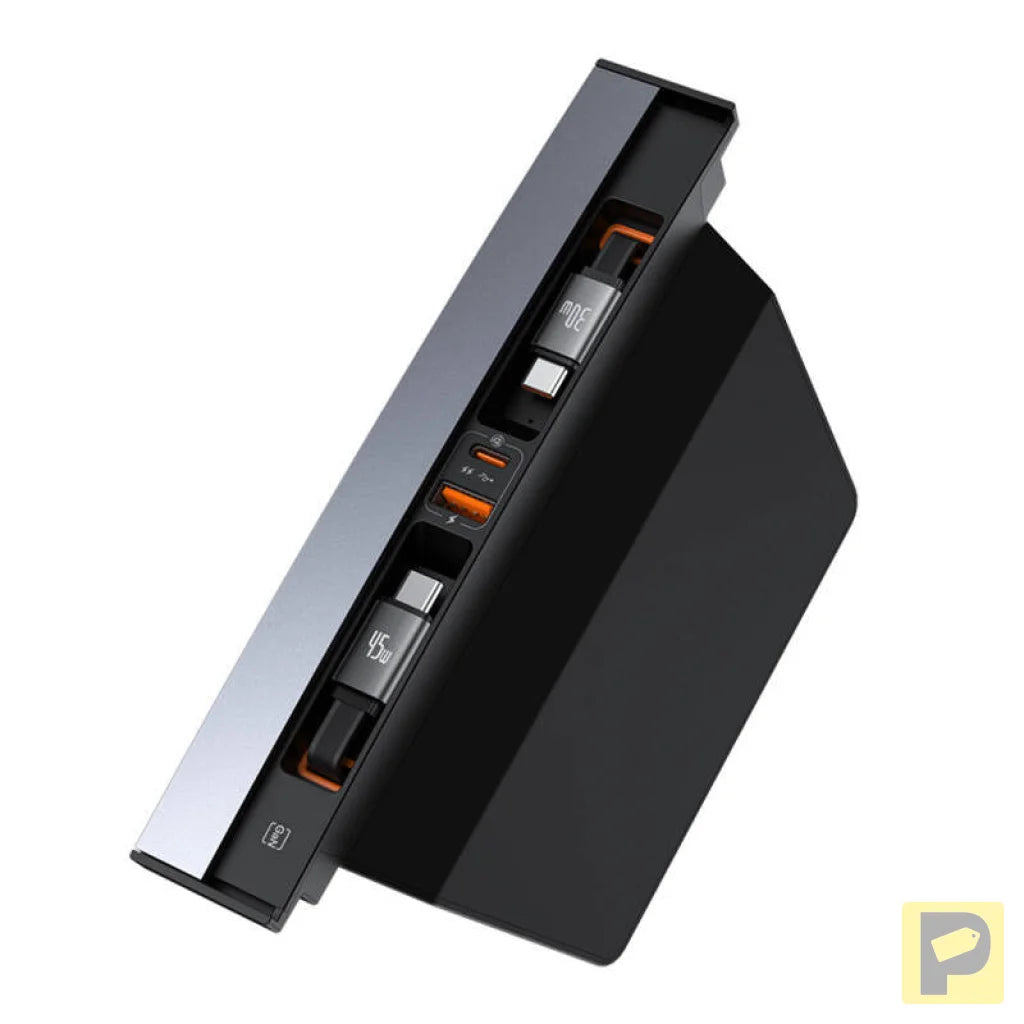Hub Baseus T-Space with USB-C to USB-C cables for Tesla Cars (black)