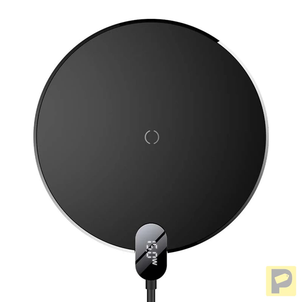 Inductive wireless charger Baseus Digital LED 15W (black)