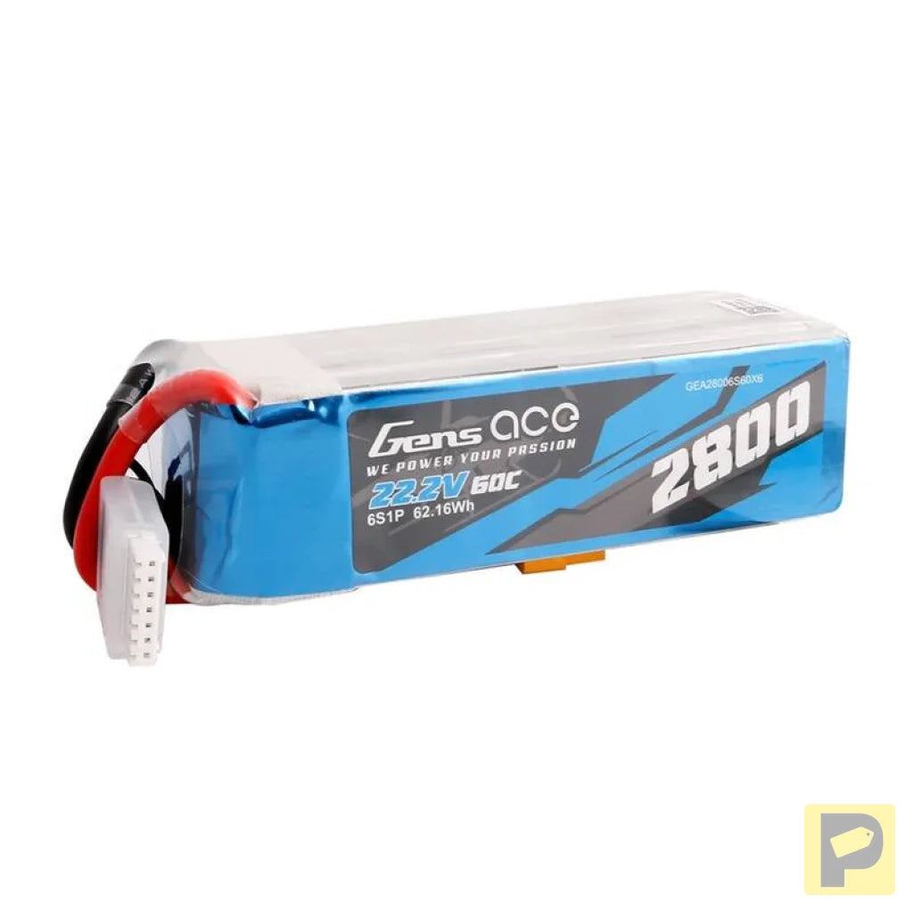 Lipo Gens ace 2800mAh 22.2V 60C 6S1P battery with XT60 connector