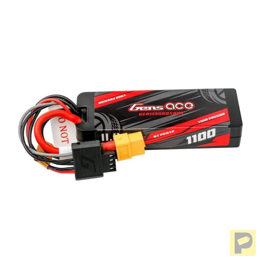 Lipo Gens ace G-Tech 1100mAh 11.1V 3S1P 60C GRP-76 Hardcase Battery with XT60 Plug
