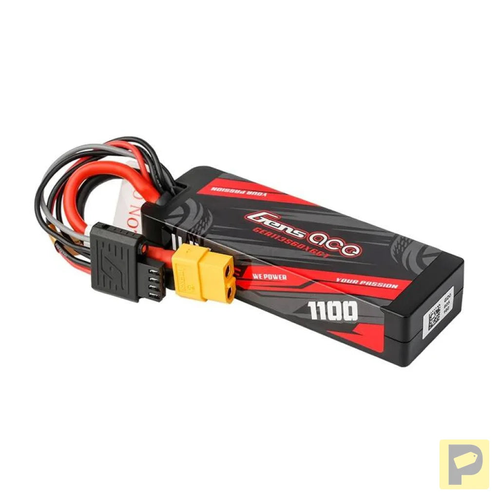 Lipo Gens ace G-Tech 1100mAh 11.1V 3S1P 60C GRP-76 Hardcase Battery with XT60 Plug