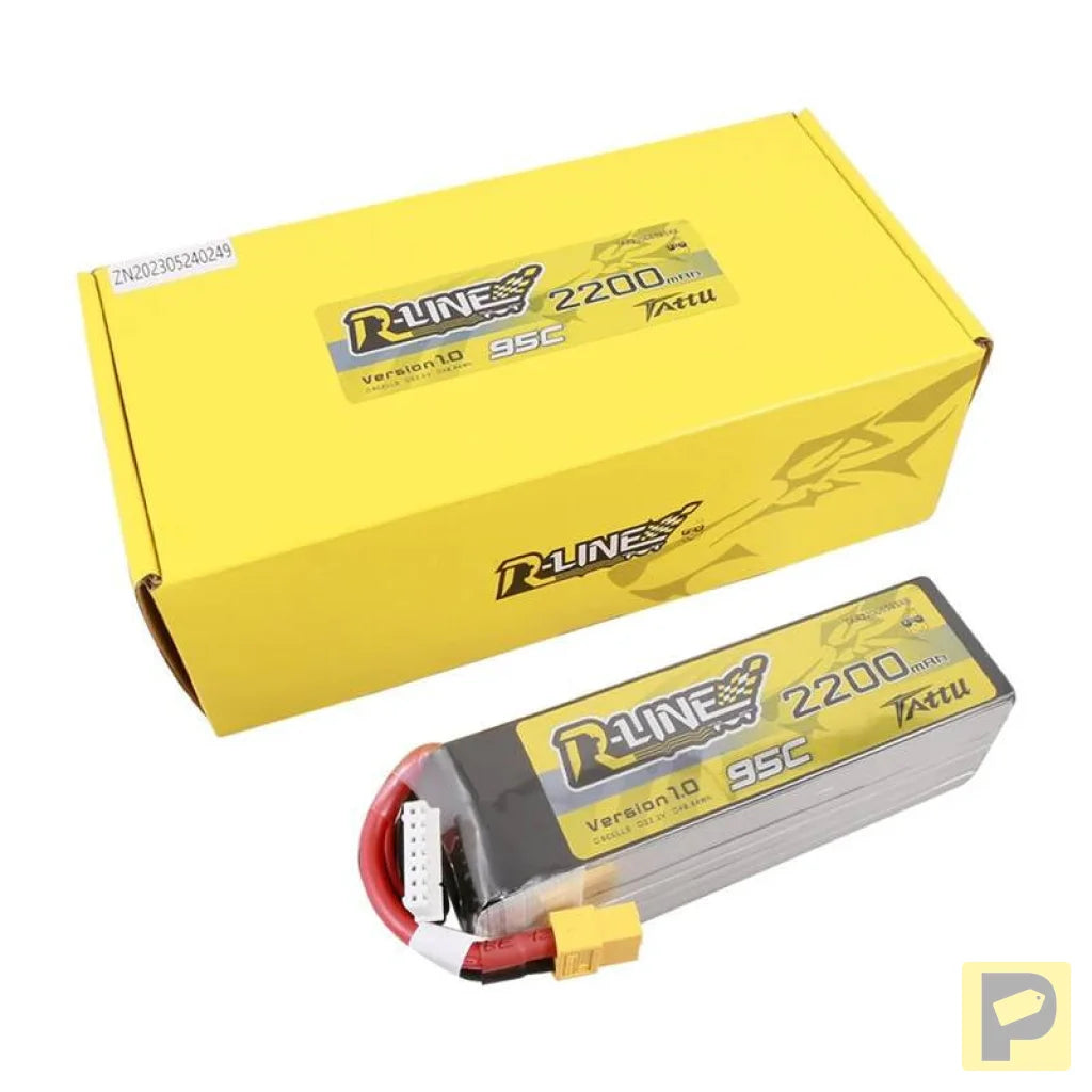 Lipo Tattu R-Line 22.2V 2200mAh 6S 95C battery with XT60 connector