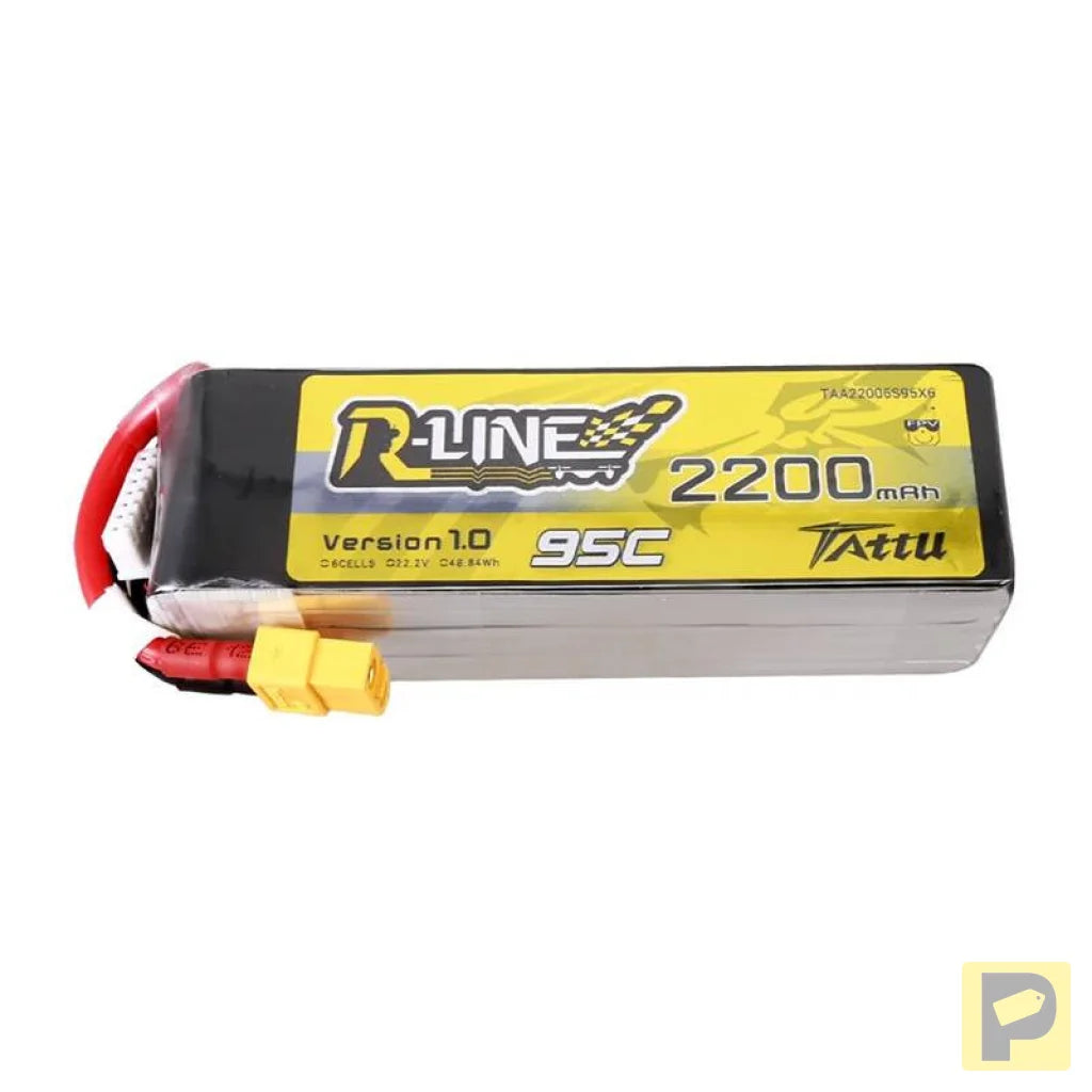 Lipo Tattu R-Line 22.2V 2200mAh 6S 95C battery with XT60 connector