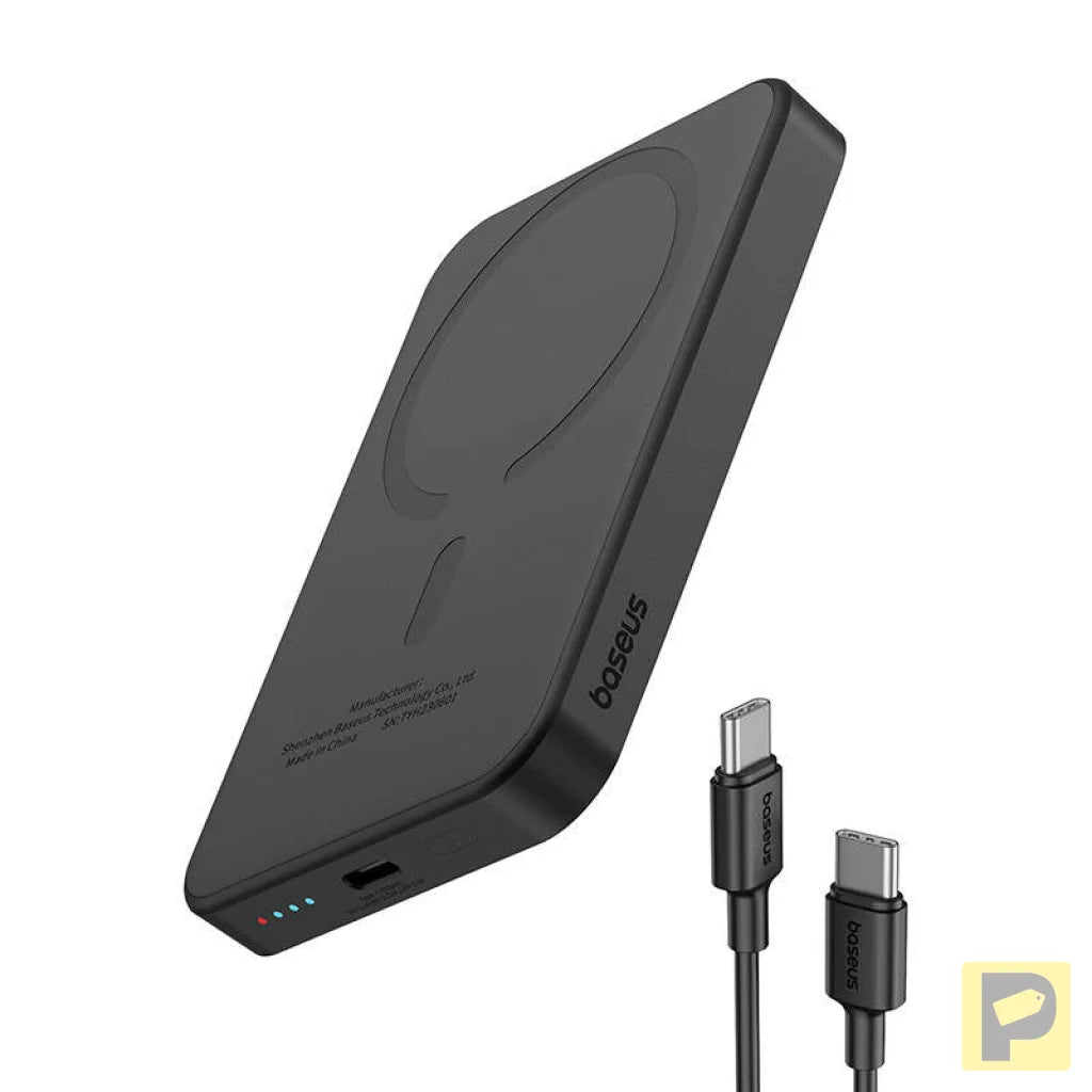 Magnetic Mini Powerbank Baseus 5000mAh, USB-C 20W (black)