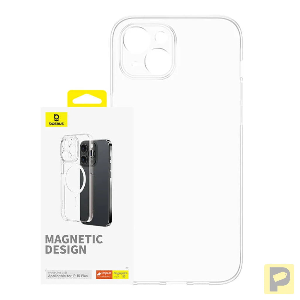 Magnetic Phone Case for iPhone 15 Plus Baseus OS-Lucent Series (Clear)