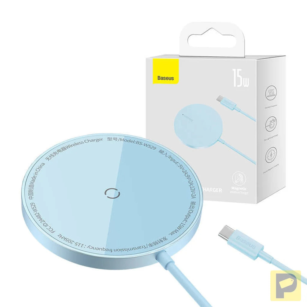 Magnetic Wireless Charger Baseus Simple Mini 3 15W (Blue)