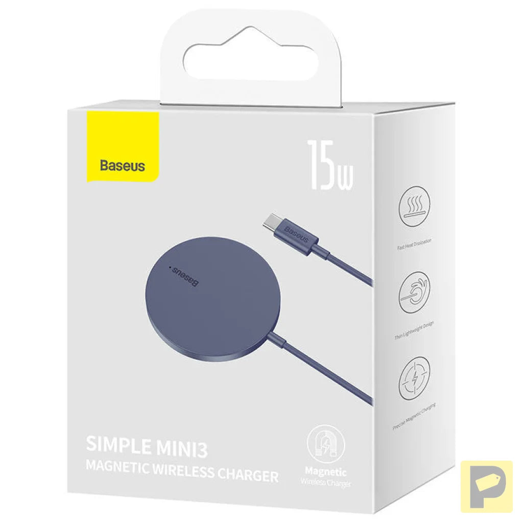 Magnetic Wireless Charger Baseus Simple Mini3 15W (Dusty purple)