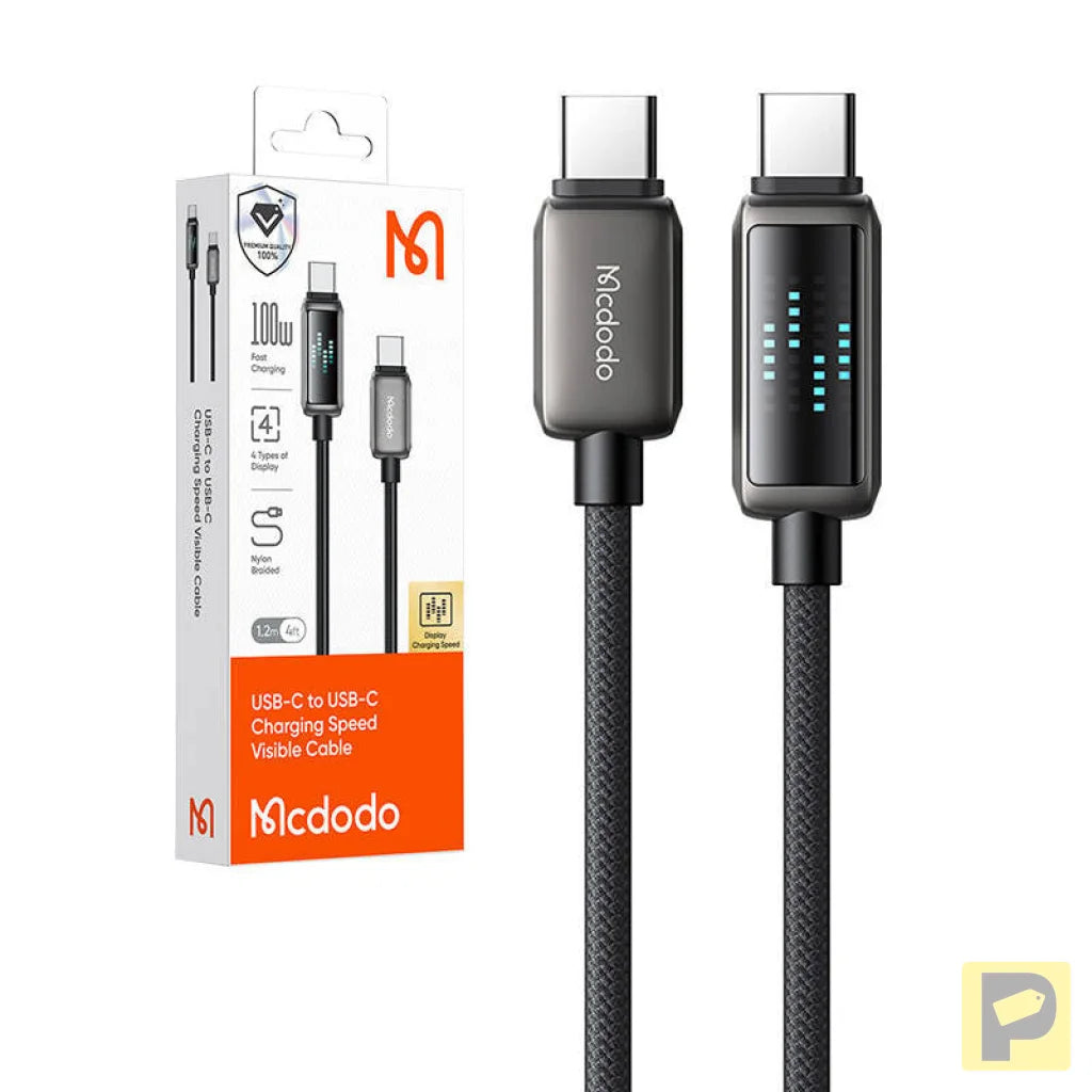 Mcdodo CA-4250 USB-C to USB-C cable, 100W, LED display, 1.2m