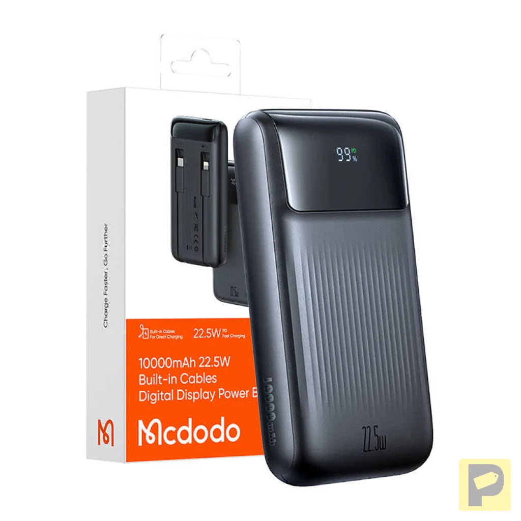 Mcdodo MC-0241 Digital Display Powerbank 10,000 mAh 22.5W (black)