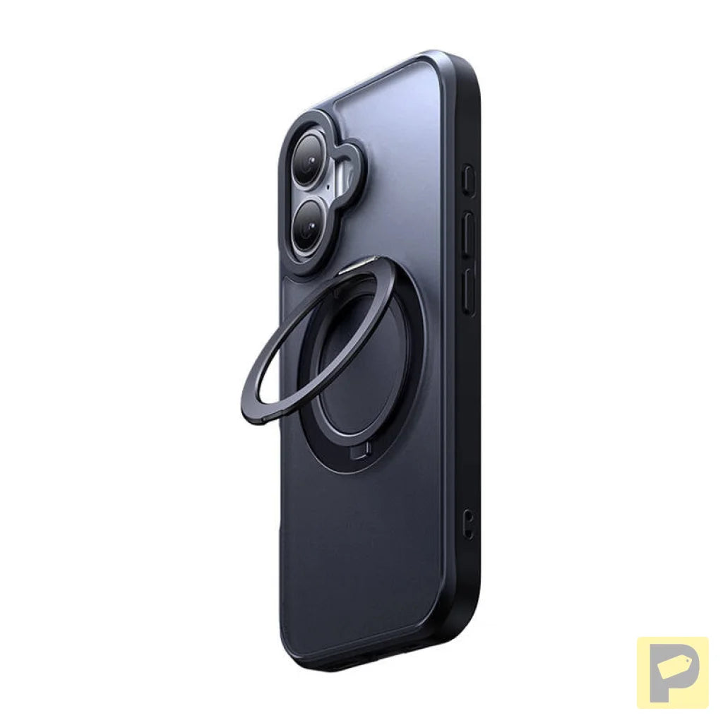 McDodo PC-4930 MagSafe case for iPhone 16 with stand (black)