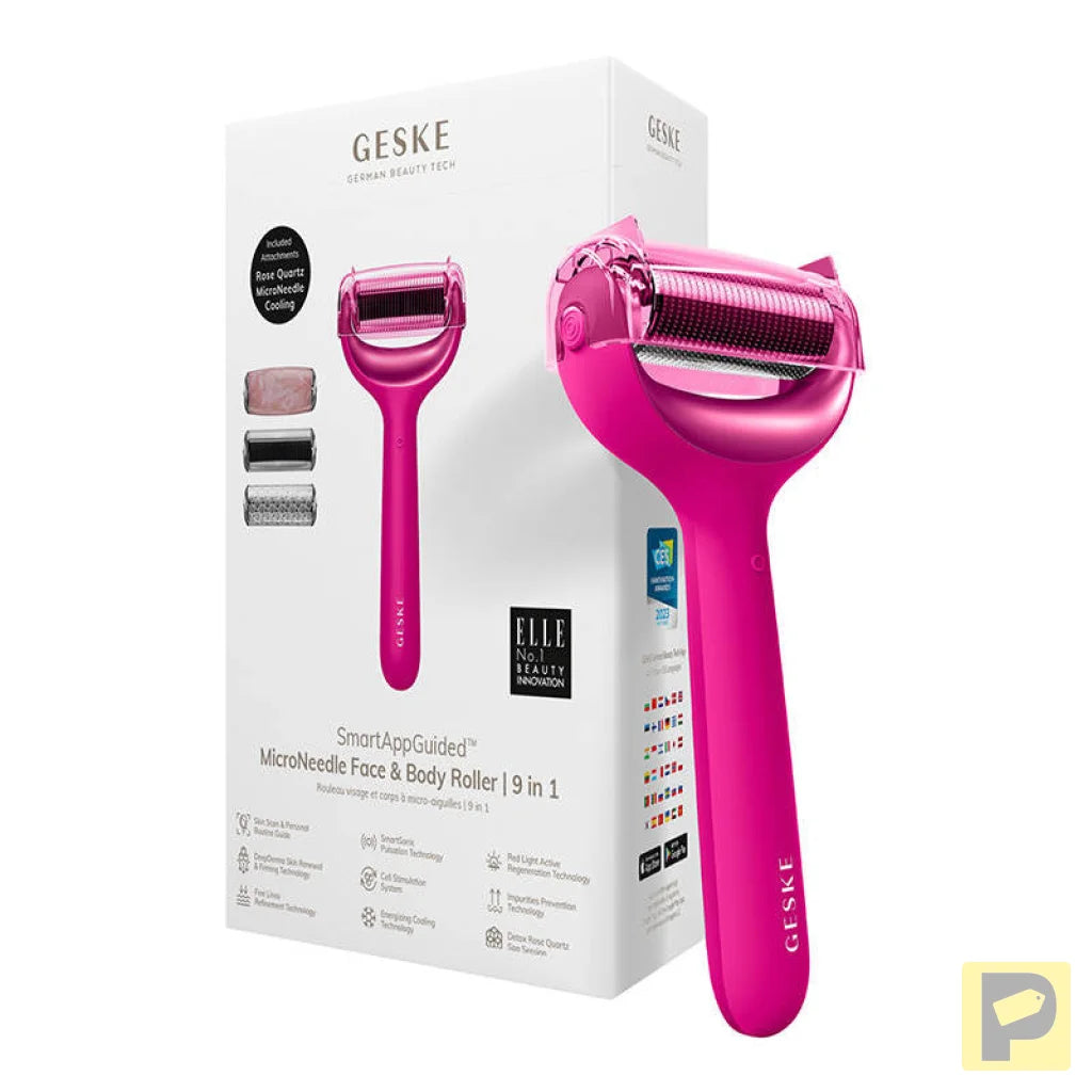 MicroNeedle Face&Body Roller 9in1 Geske with APP (magenta)