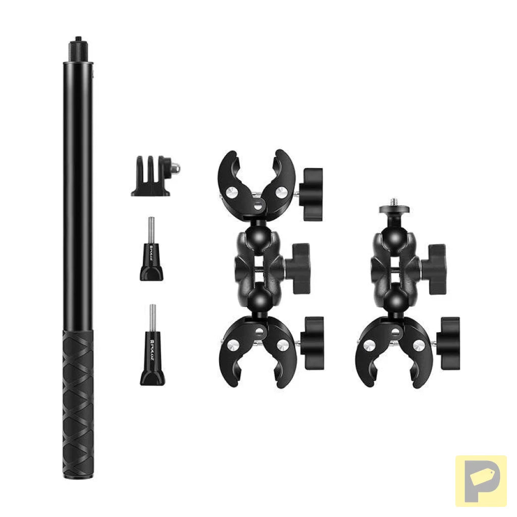 Motorcycle/bicycle mount PULUZ with a single clamp and selfie stick 150 cm