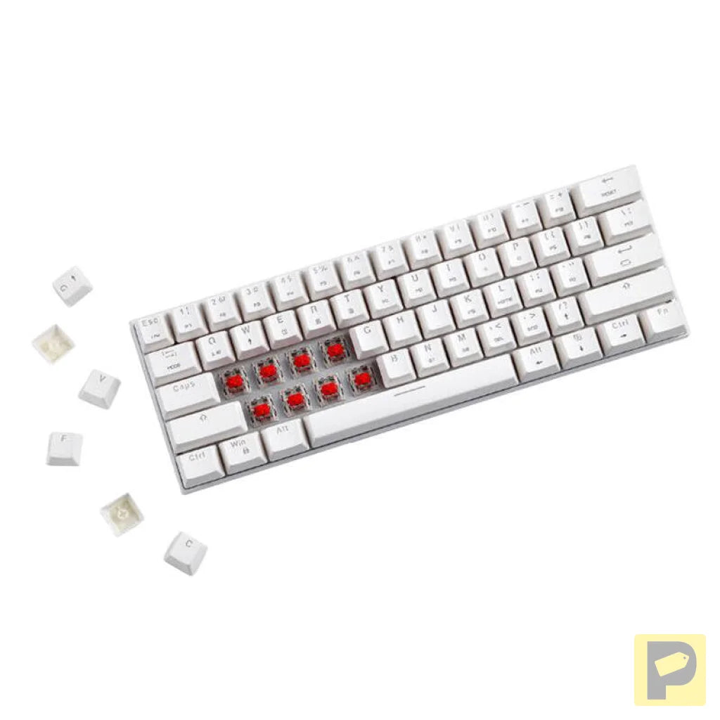 Motospeed SK62 Wireless Mechanical Keyboard White (blue switches)