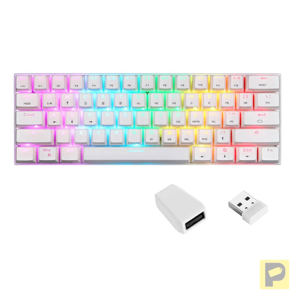 Motospeed SK62 Wireless Mechanical Keyboard White (blue switches)