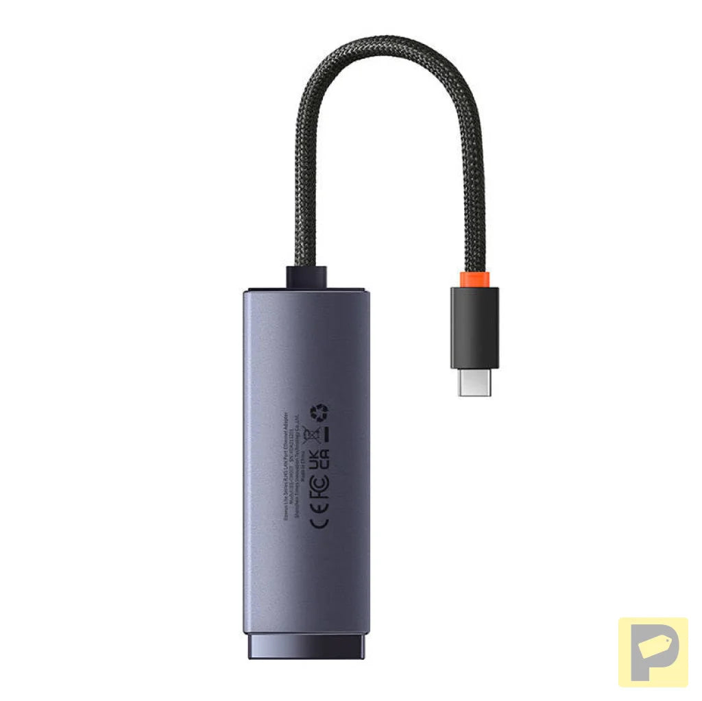Network adapter Baseus Lite Series USB-C to RJ45 (grey)