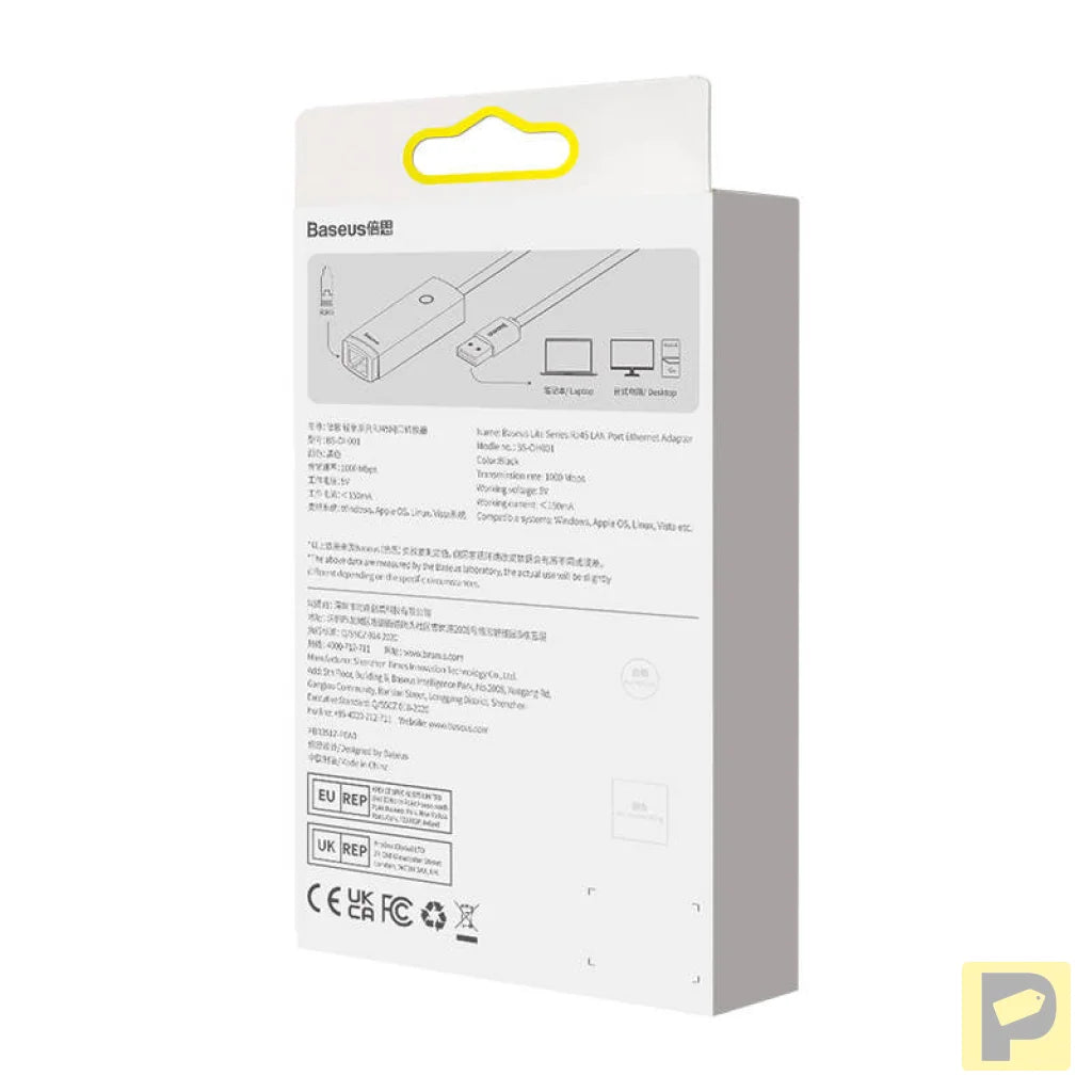 Network adapter Baseus Lite Series USB to RJ45 (black)