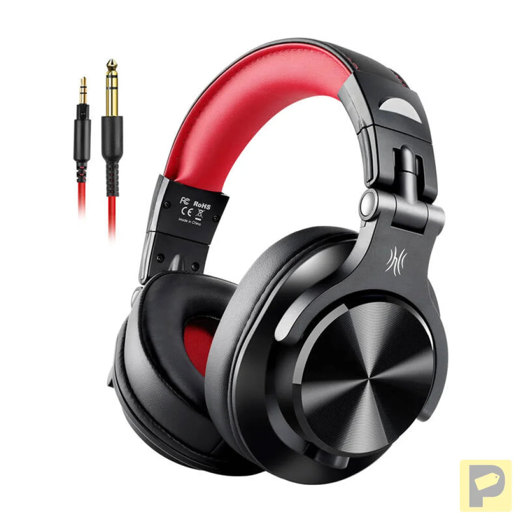 Oneodio A71 Wired Headphones (Black and Red)