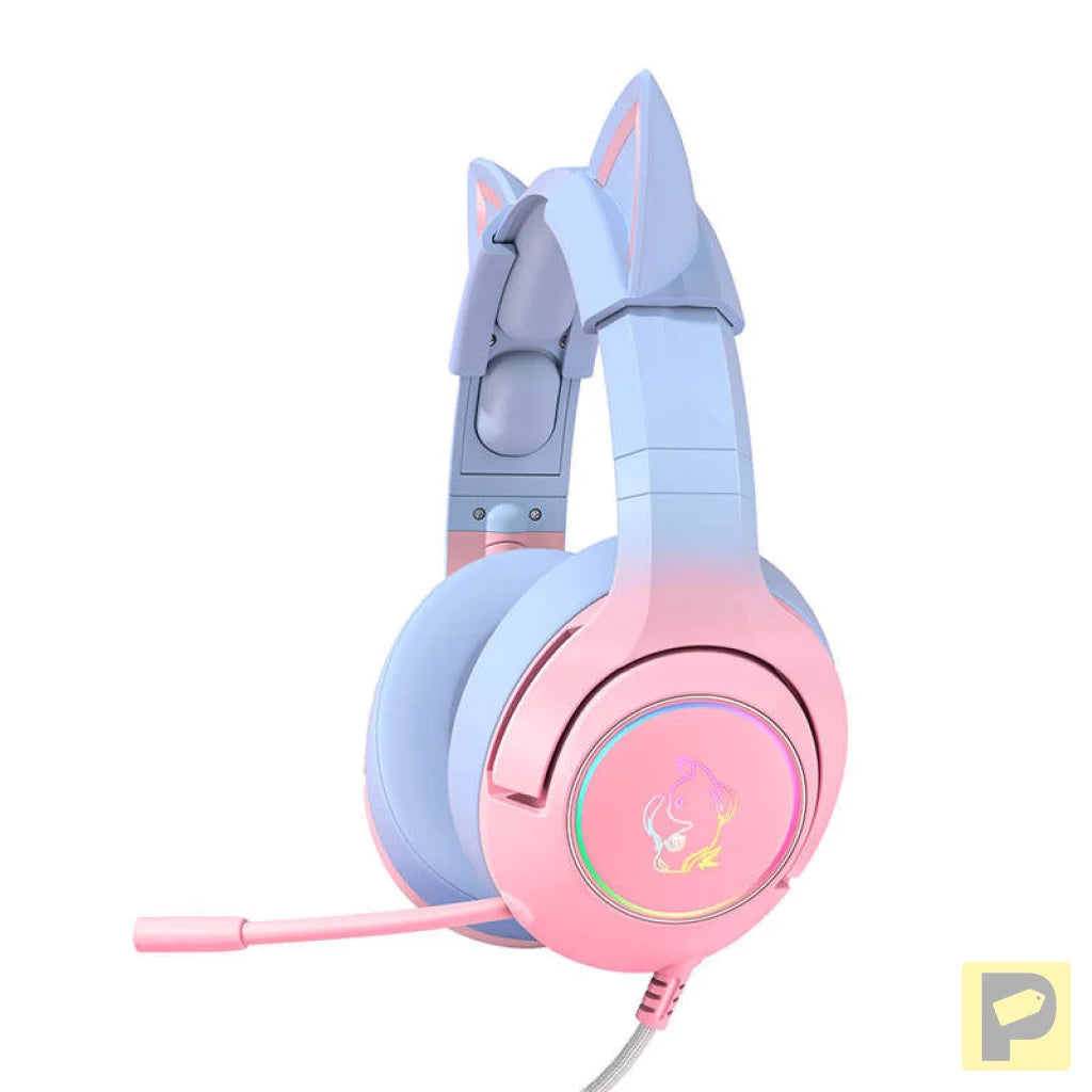 ONIKUMA K9 Pink and Blue Gaming Headphones